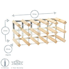Rastrelliera portabottiglie di vino - per 15 bottiglie - completamente assemblata - legno chiaro