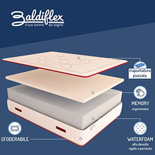Baldiflex Emporio Materasso Amour 120x190 cm 4 cm Memory e 18 cm Waterfoam Alto 24 cm Rivestimento sfoderabile e Lavabile