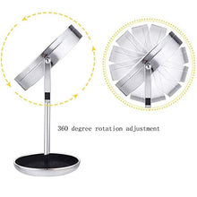 Specchio per Il Trucco, Specchi per Il Trucco del Bagno Specchi Portatili Specchio ingranditore 5X ingrandito Illuminato a Doppia Faccia Rotondo, Specchi da Barba Specchio ingranditore