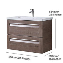 ATUM HOME - Mobiletto da bagno da 800 mm, con lavabo e 2 cassetti