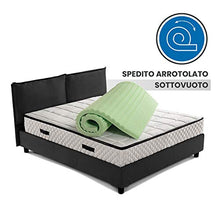 Topper materasso, sopramaterasso memory TRASPIRANTE a zone differenziate, Alto 6 cm, tessuto ARGENTO anallergico antimicrobico sfoderabile, CUSCINO IN REGALO - AIR MEMO GREEN piazza e mezza 120x190