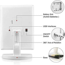 Specchio da vanità Trucco Tri PIGLIO Portable con luci Touch Screen Switch, Rotazione a 180 °