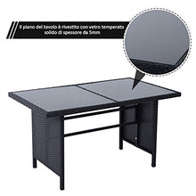 Outsunny Set Mobili Rattan da Esterno 6pz con Cuscini Giardino Nero