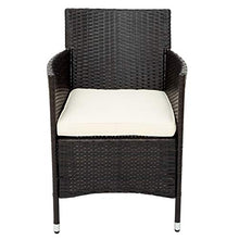 Pumpumly Set di mobili da balcone in polyrattan per 2 persone, 1 tavolo e 2 poltrone, resistente alle intemperie, per giardino, balcone e terrazzo, con cuscini per seduta marrone