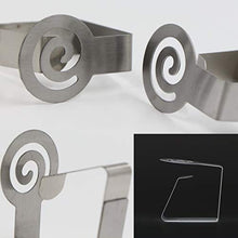 Jingming - Fermatovaglia in acciaio inox, 4 pezzi, per tavoli spessi, tavolo da giardino, ideale per casa, ristorante, caffetteria, colore argento