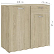 Sideboard Sonoma-Eiche 80 x 36 x 75 cm Spanplatte