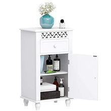 DREAMADE Comodino Elegante e Moderno in Legno di Pino, Comodino per Letto e Divano, Tavolino Laterale con Cassetto e Ripiano, Ideale per Soggiorno e Camera da Letto, 41 x 30,5 x 72,5cm, Bianco