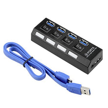 SaySure - Black KDQ1 USB 3.0 Hub 4 Ports Speed 5Gbps