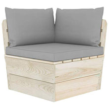 FAMIROSA Set Divani da Giardino su Pallet 6 pz con Cuscini Legno Abete-3517
