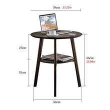 Jcnfa-Tavoli Tavolino Rotondo del Divano, Doppio Tavolo da stoccaggio, tavolino da caffè del Balcone, tavolino Multifunzionale, Gambe di bambù, 2 Colori