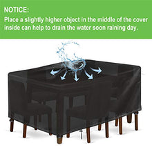 YUYO Copritavolo Tavolo da Esterno Impermeabile Copri tavolo e Sedie da Esterno Robusto Copertura Mobili Giardino Rettangolare - 242x182x100CM, Nero