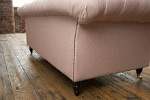 JVmoebel Chesterfield, divano a 3 posti, in pelle, colore rosa