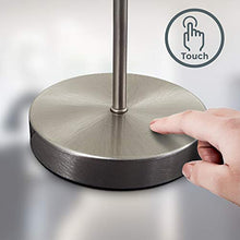B.K.Licht lampada da comodino, intensità della luce regolabile su 3 livelli con la funzione touch, Lampadina non inclusa E27 da max.25W, lampada da tavolo piccola, abat-jour in metallo e vetro