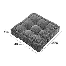 MissZZ Cuscino da Pavimento Accogliente e Addensato, Cuscini Quadrati Tatami Cuscini per sedie Facili da Pulire Cuscini per sedili in Velluto a Coste Giardino Ufficio-Arancione 48x48x8cm