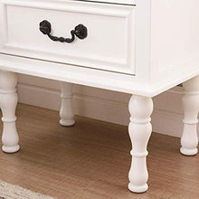 JJZXT Mobili in Legno Bianco Comodino 2 cassetti Armadio (Bianco)