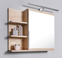 DOMTECH Home Decor Armadietto da bagno con specchio, in quercia Sonoma, misura L
