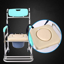 Comò in Alluminio da Comodino con Sedia da Doccia E Sedile Imbottito, Sedia da Toilette da Trasporto Mobile Sedia A Rotelle Medica A