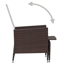 SKM Set Divani da Giardino 3 pz con Cuscini in Polyrattan Marrone (31.2kg)
