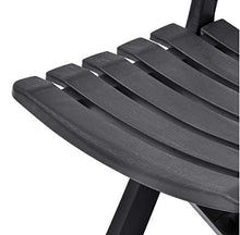 Tomaino Sedia Pieghevole in plastica Uso Esterno e Interno (Antracite)