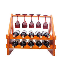 Elegante Portabottiglie da Vino Elegante Portabottiglie con Ornamenti in Legno, HJJ
