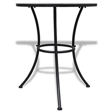 Anself Tavolo Ceramica Giardino con Mosaico 60 cm Nero/Bianco