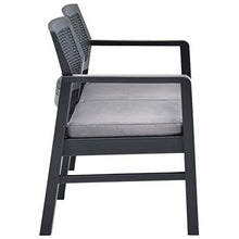 FAMIROSA Panchina Giardino 2 Posti con Cuscini 120 cm Plastica Antracite