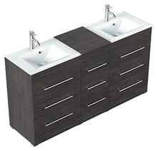 Mobile bagno a terra Vitro Modern con lavabos in vetro antracite venato