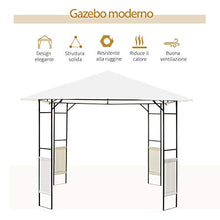 Outsunny Gazebo da Giardino Tendone da Giardino in Metallo 3x3 m