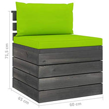 vidaXL Divano Centrale da Giardino Pallet con Cuscini in Legno di Pino