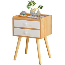 Comodino Moderno con tavoletta Laterale, Comodino da Notte, Gambe Piccole, cassetto in Legno, Giallo e Bianco 33 * 29 * 54cm Bianco