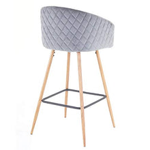 Coppia sgabelli HWC-D72 Metallo Velluto Grigio