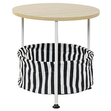 Comodino a 2 ripiani con cestino, piccolo tavolino rotondo per computer portatile, comodino, divano letto, comodino, comodino, comodino, comodino, comodino, comodino, comodino, comodino e comodino