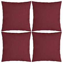 vidaXL Cuscini Decorativi 4 pz Rosso Vino 50x50 cm in Tessuto