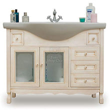 Shop Chic Mobile Bagno Completo Avorio decape' 105 cm con lavabo e Specchio