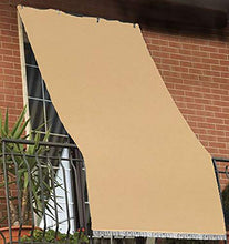 IlGruppone Tenda da Sole Tessuto Resistente per Balcone con Anelli Lavabile a Caduta - Beige - 140x250 cm