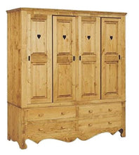 L.M. LINE SRL Armadio Rustico 4 Ante SCORREVOLI E 4 CASSETTI C117
