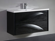 Mobiletto per bagno di design elegante, semplice, 80 cm, colore: nero