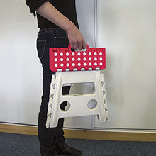 JE CHERCHE UNE IDEE CMKB5689 TABURETE ESCALÓN PLEGABLE 31CM, Blanc/Rouge/Vert/Gris, 30 x 22 x 32.5 cm