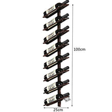 ZRCWW Parete Wine Rack, 4/6/8 Bottle Holder, Bottiglia di Vino Bagagli Display Rack, Verticale Rack Hanging Wine for Bar, Cantina, Cucina, Bronzo Metallo (Size : Hold 8 Bottles)