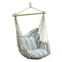 Pappillon - Sedia A Dondolo 1 Posto con Telo in Cotone Colore Bianco Naturale/Blu