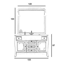 Shop Chic Mobile bagno avorio decapè con lavabo slim 123 cm e specchiera