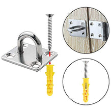 FYSL 6 Placca Occhiello in Acciaio Inossidabile,Piastra con Occhiello e moschettone per Yoga Altalene/Amache/Sartiame Marino
