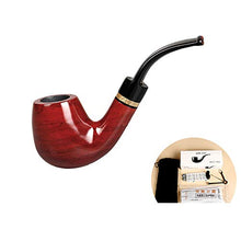 Pipa, radica, ebano massiccio, filtro da tabacco, vecchio filtro, A3,14,9 cm