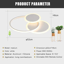 Plafoniera a LED, 39W Moderna Lampada da Soffitto in Alluminio Acrilico Rotondo, Telecomando Dimmerabile con Funzione di Memoria, Adatta per Soggiorno Camera da Letto Studio Plafoniere Φ52 * H6cm