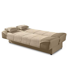 Divano letto clic clac convertibile in tessuto beige Alton