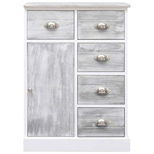 FAMIROSA Credenza con 10 Cassetti Grigia 113x30x79 cm, in Legno