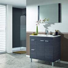 ARKITMOBEL Aktiva Set Mobile Bagno e Specchio, melammina, Grigio Cenere, 80 x 80 x 45 cm
