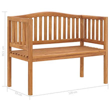 E E-NICES Panchina da Giardino 120 cm in Legno Massello di Teak