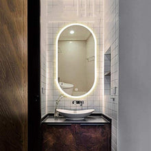 LQY Specchio Bagno Illuminato, Moderno Sensore Tocco Intelligente da 500 X 900 Mm con Specchietti per Trucco Antiappannamento con Specchio da Trucco Illuminato A Parete,d'oro,50x90cm