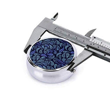 Zen Paisley Blues - Contenitore rotondo per pillole a 3 scomparti, in metallo, per medicina e vitamina